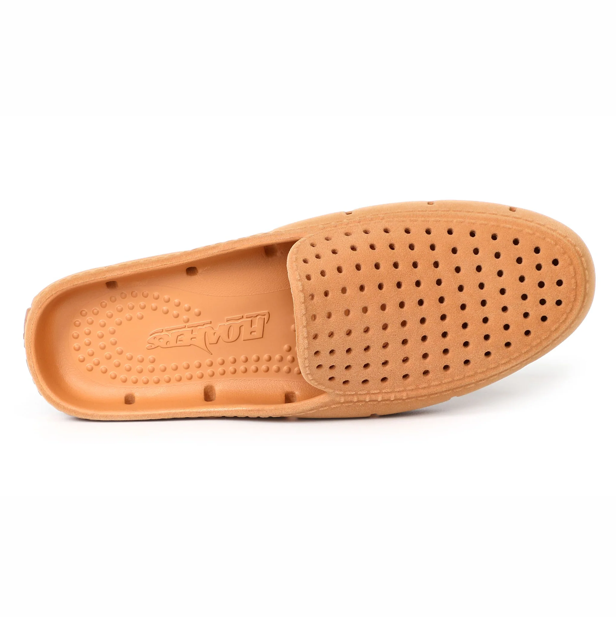 COGNAC VEGAN SUEDE WOMENS SUNSET SLIDE - FINAL SALE - Image 6