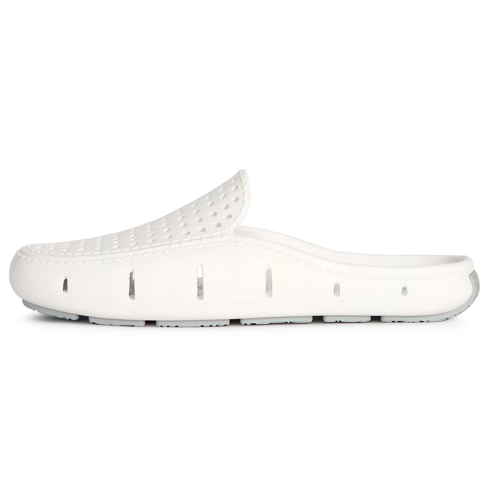 BRIGHT WHITE/HARBOR MIST GRAY WOMENS SUNSET SLIDE - Image 4