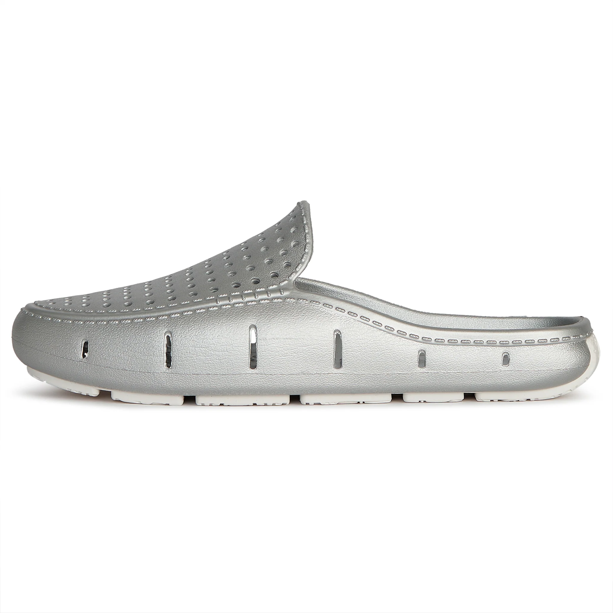 SILVER METALLIC/BRIGHT WHITE WOMENS SUNSET SLIDE - Image 5